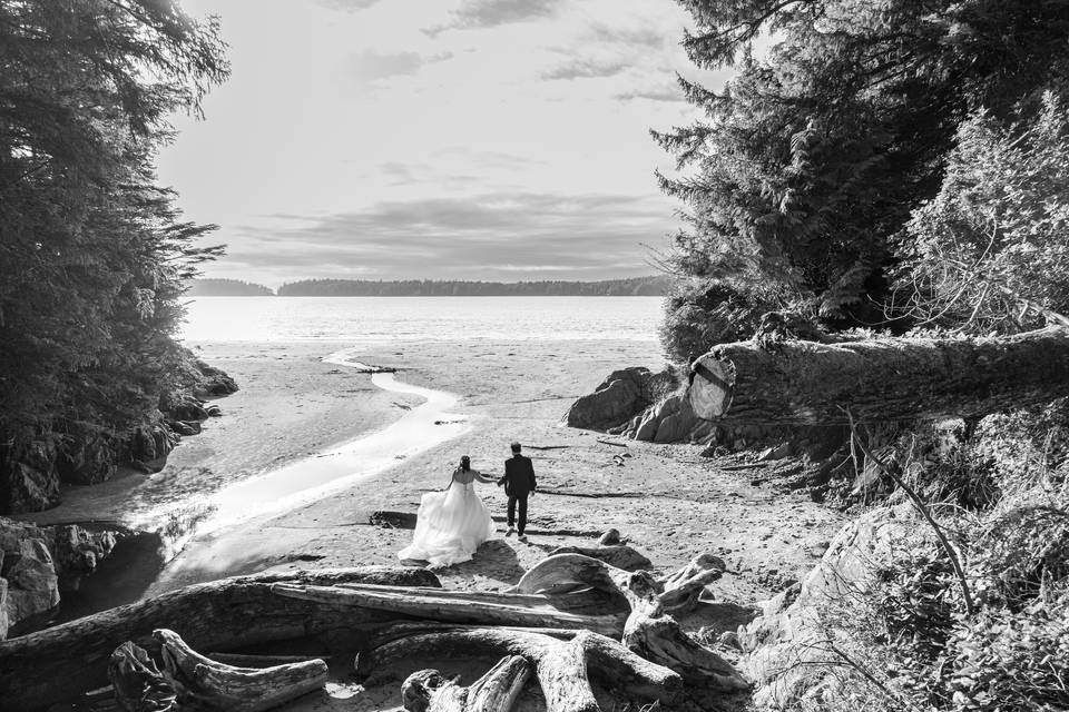 Playing by the river mouth