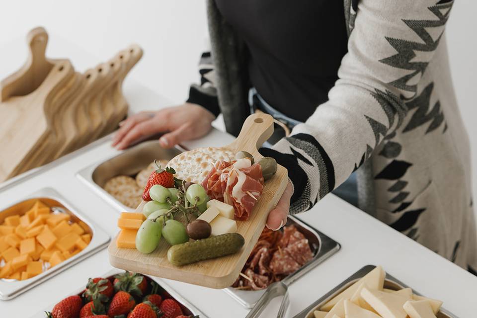 Charcuterie board display