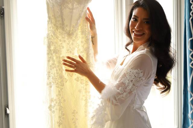 Bride with Wedding Dress