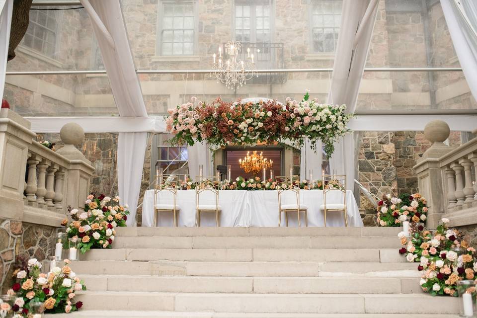 Head Table w/ Vinyl Dance Floo