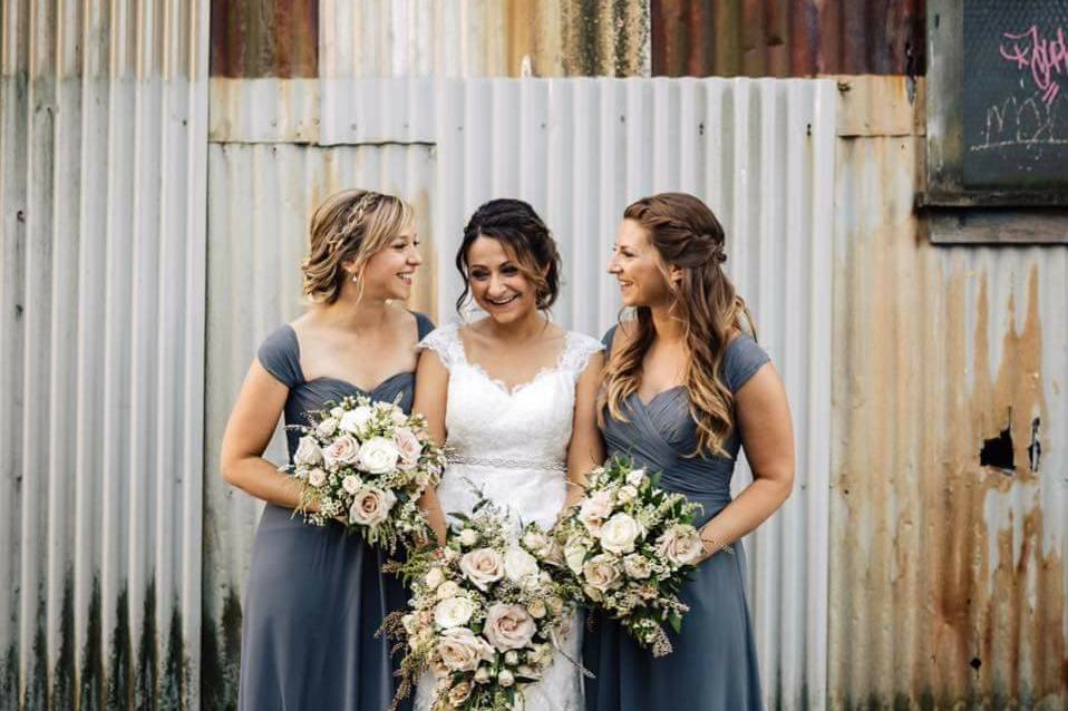 Bride and bridesmaids