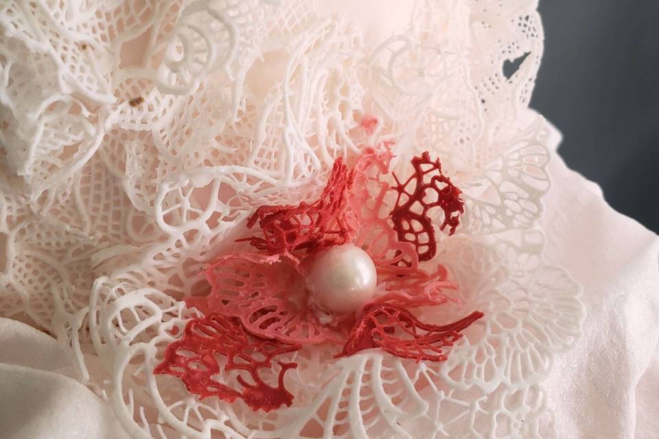 Elegant Pink Silk and Lace Wed