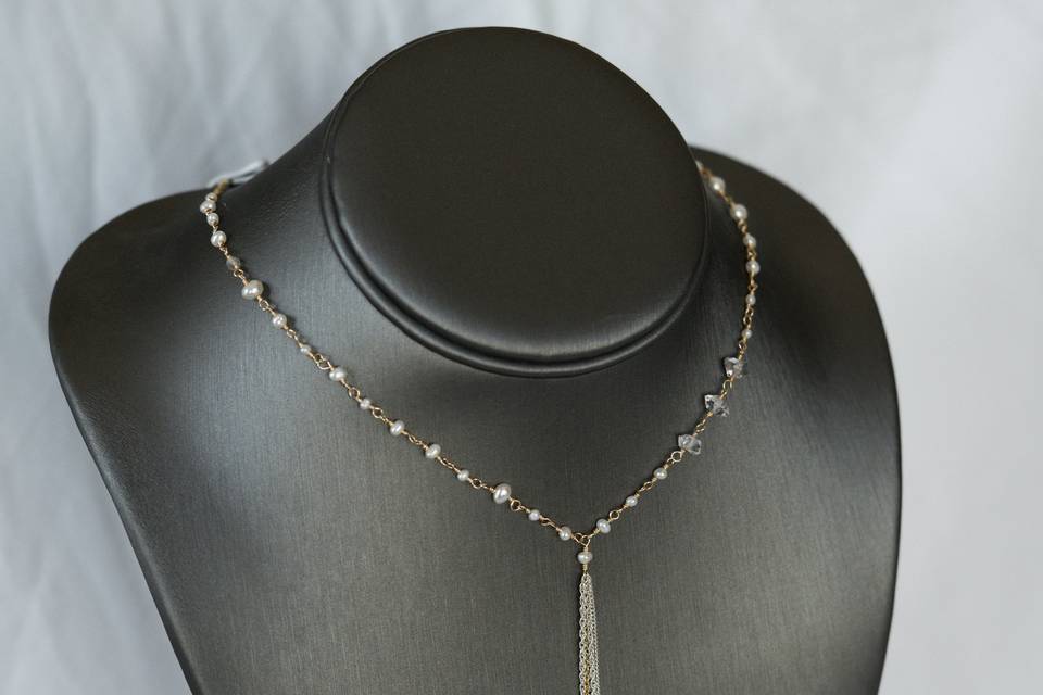Bridal lariat necklace