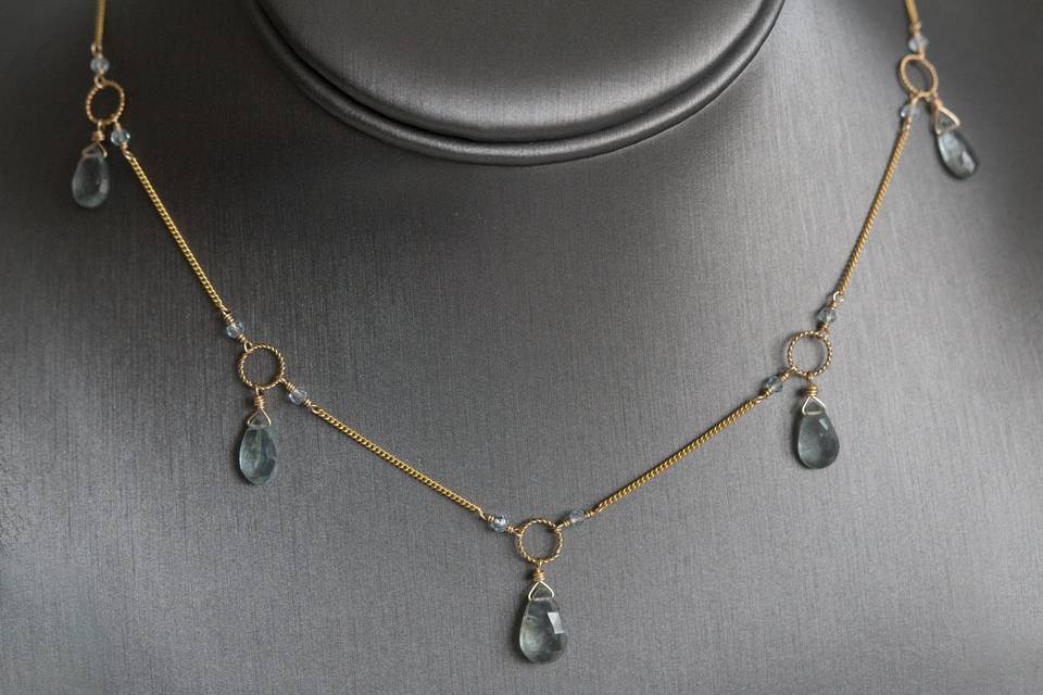 Aquamarine drop necklace
