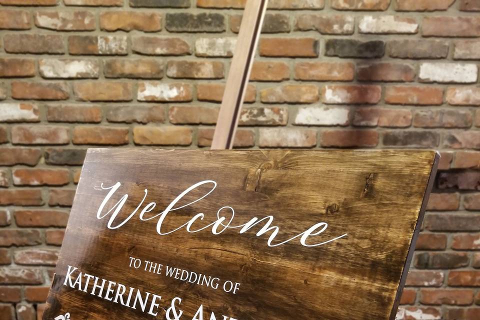 Stained Welcome Sign