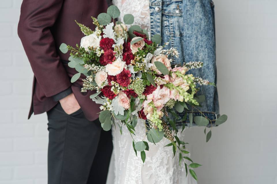 Fresh, colorful bridal bouquet