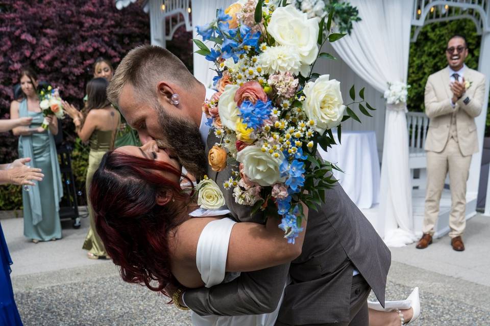 First kiss as couple