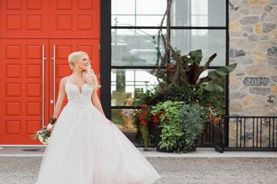 The bride arriving