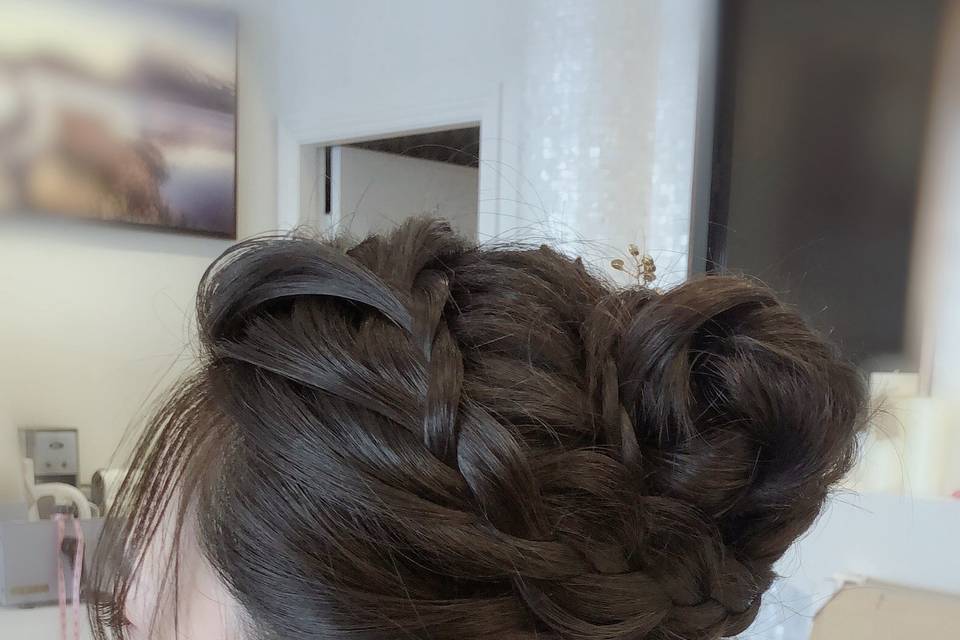 Braided updo hair