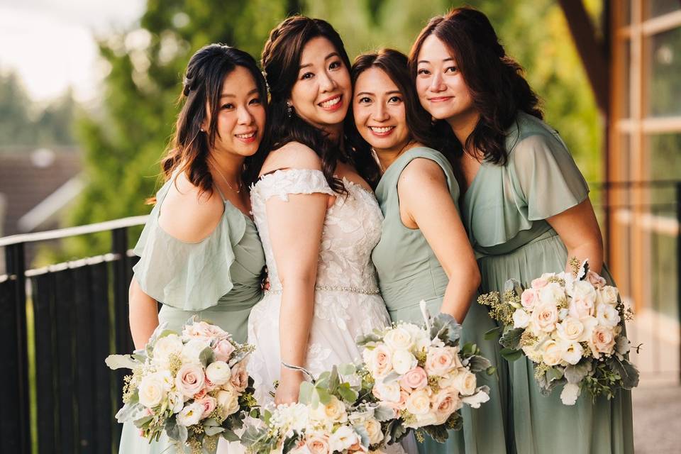 Brides and bridesmaids