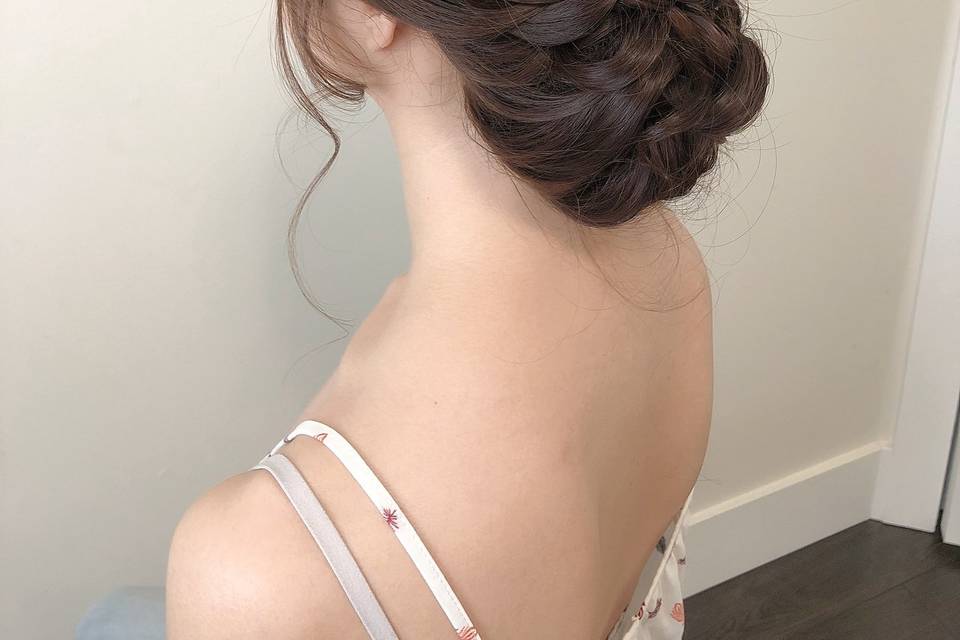 Braided low bun