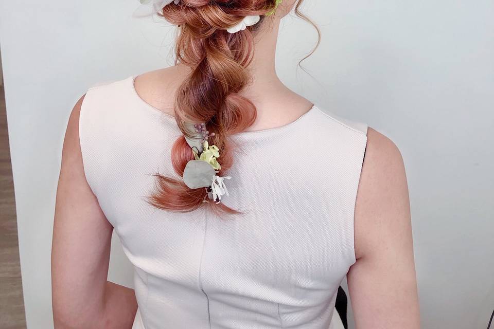 Braid low ponytail