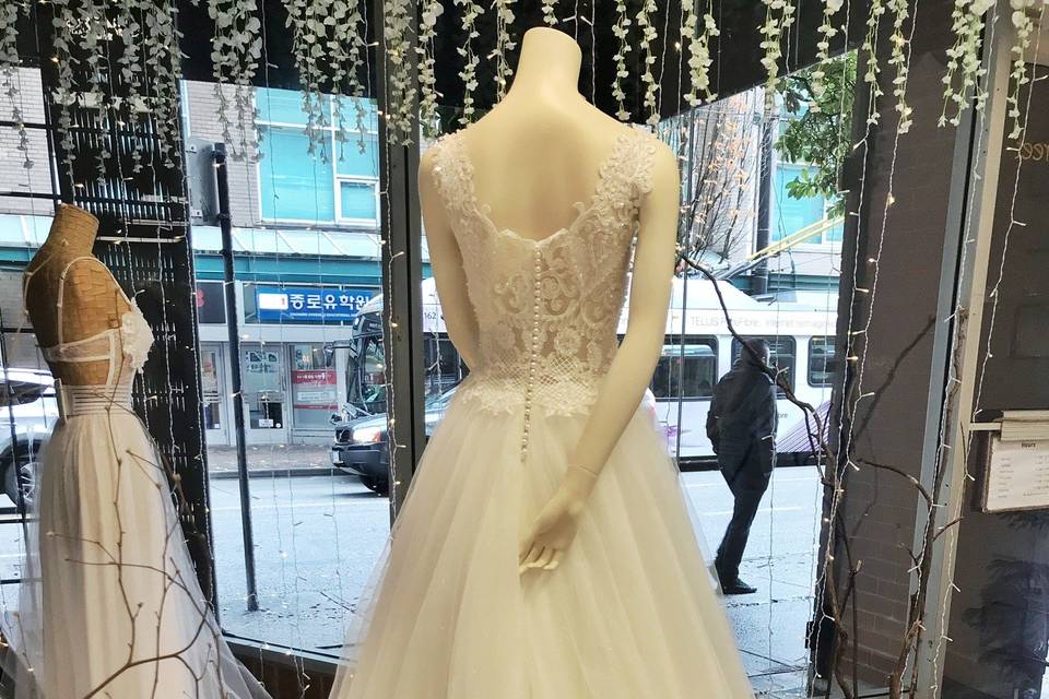 One of our ball gown dresses