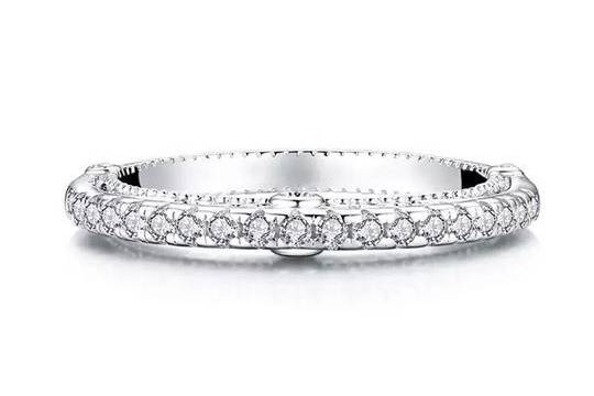 Moissanite wedding band