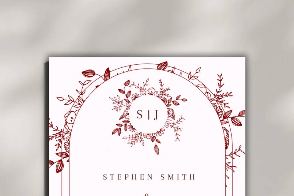 Floral wedding invitation