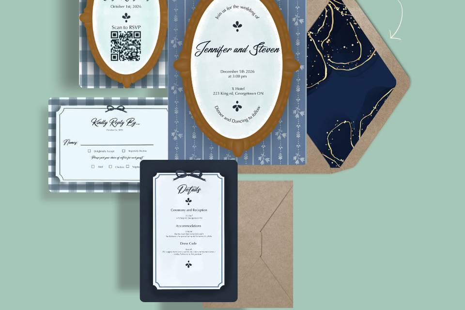 Cottage core invitation set