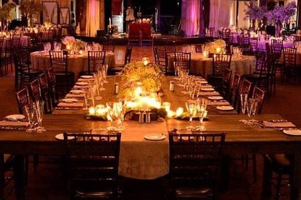 Rustic design in ballroom