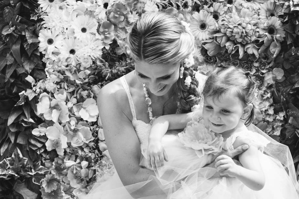 Bride with Flower girl