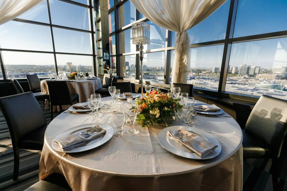 Table setting with a view