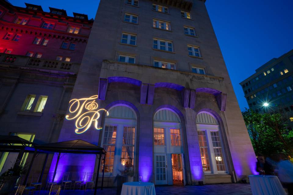 Projected Monogram & Up Lights