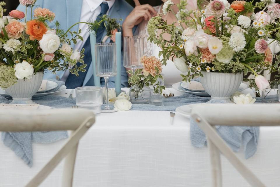 Pastel blue colorful wedding