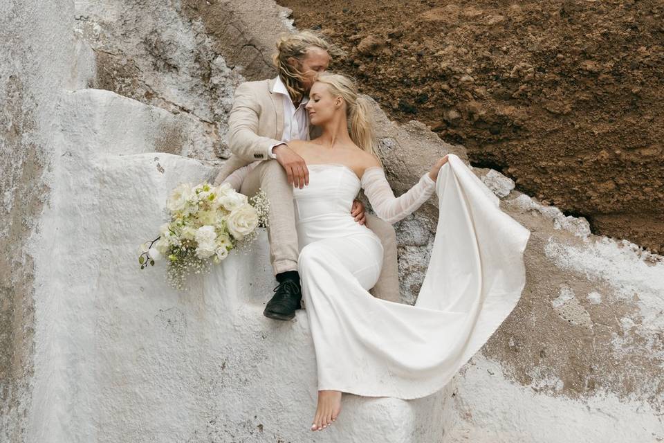 Santorini mountain elopement