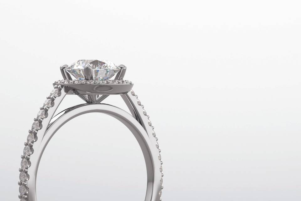 Diamond Halo Engagement Ring