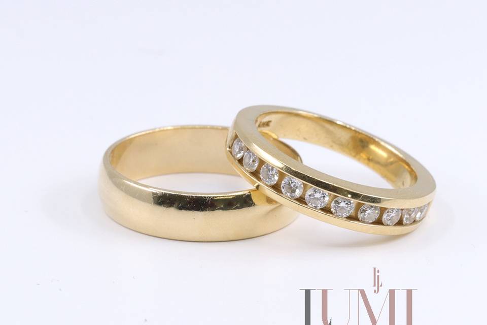 Yellow Gold Wedding bands set