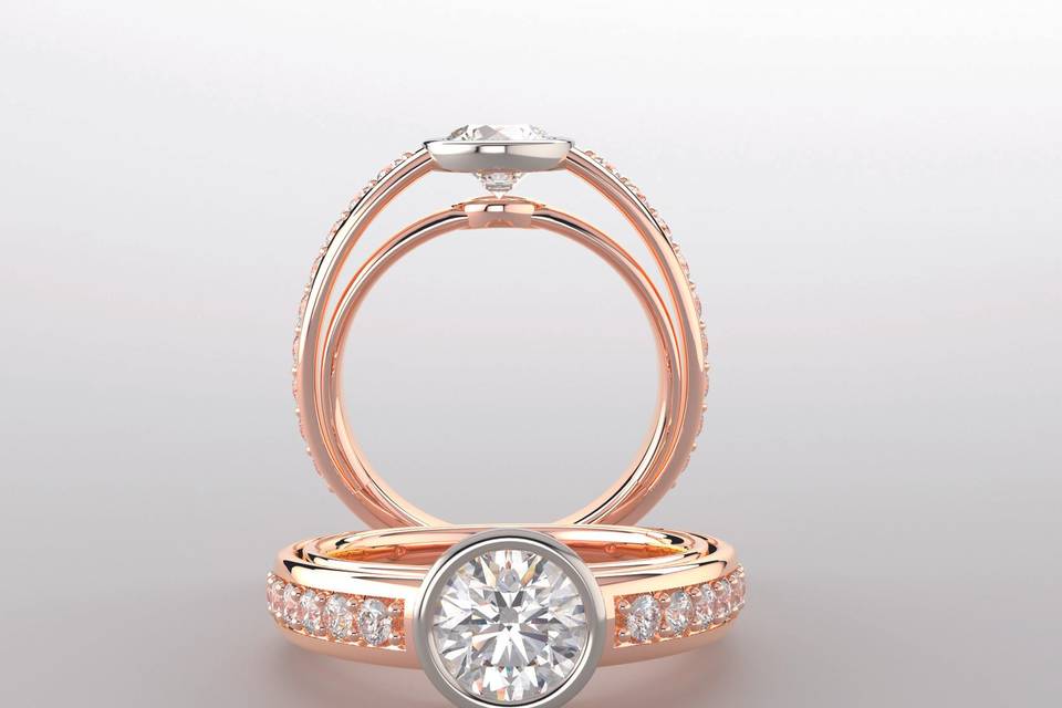 Rose Gold Diamond Engagement