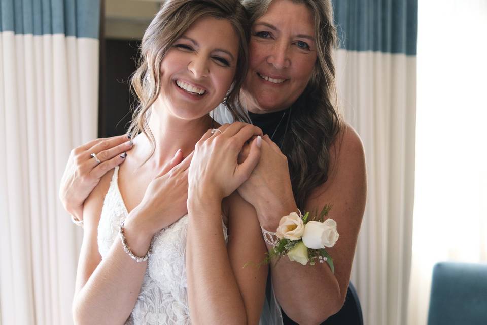 Bride and mom