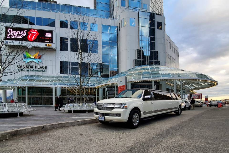 White SUV limousine