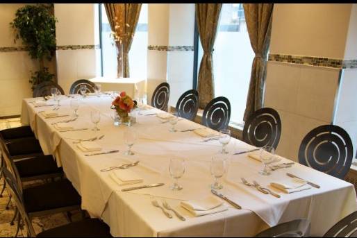 Seating in the private dining room