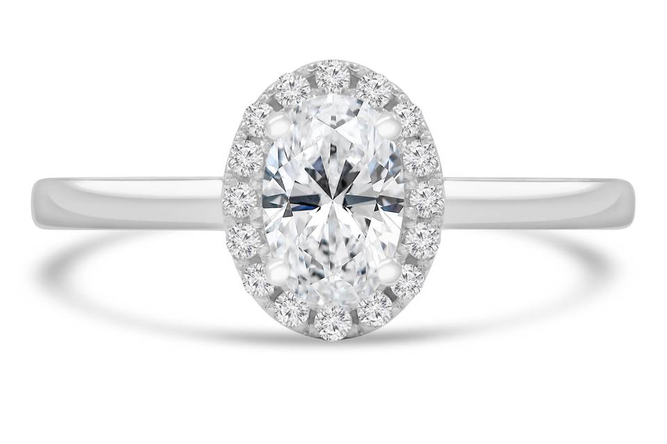 Oval Halo Engagement Ring