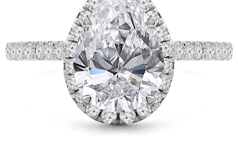 Pear Halo Engagement Ring