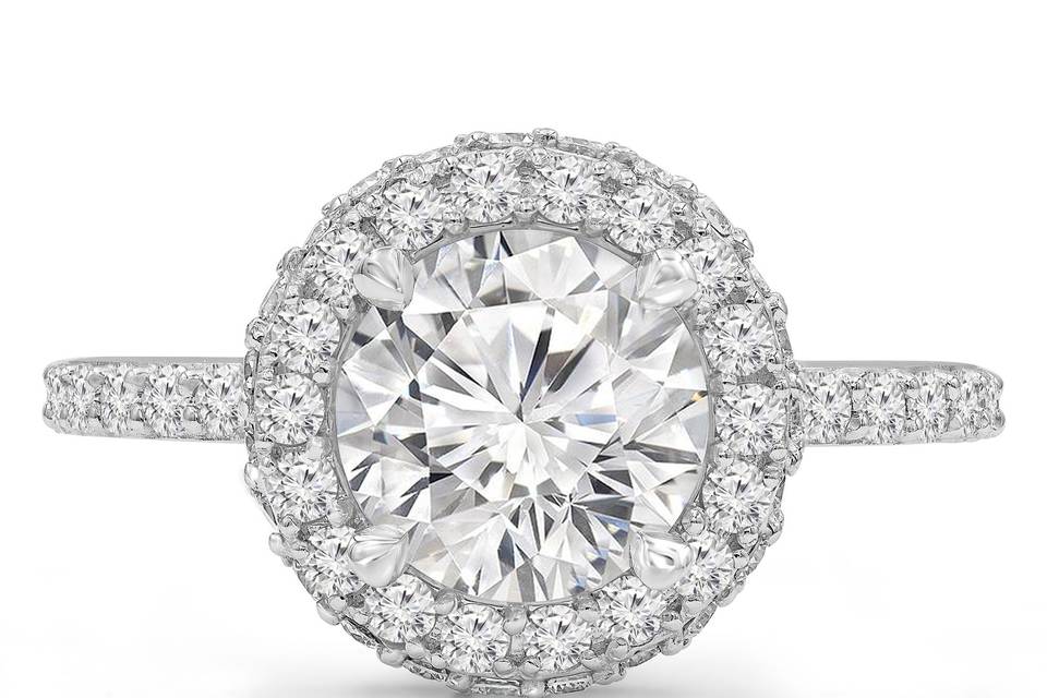 Round Halo Engagement Ring