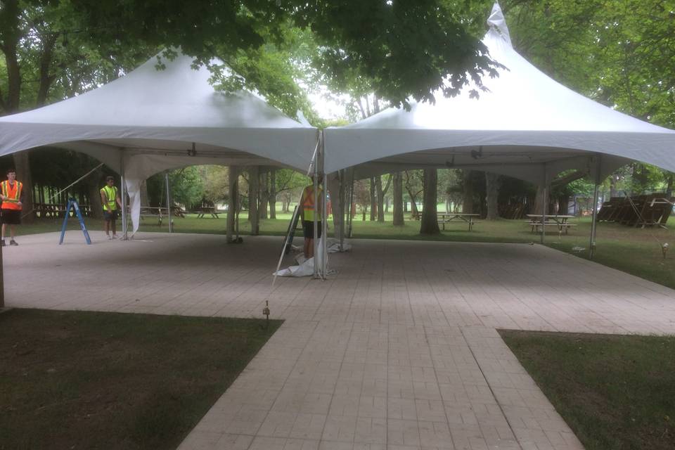 Dance floor and tent