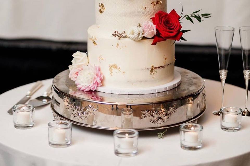 Two tier with flowers