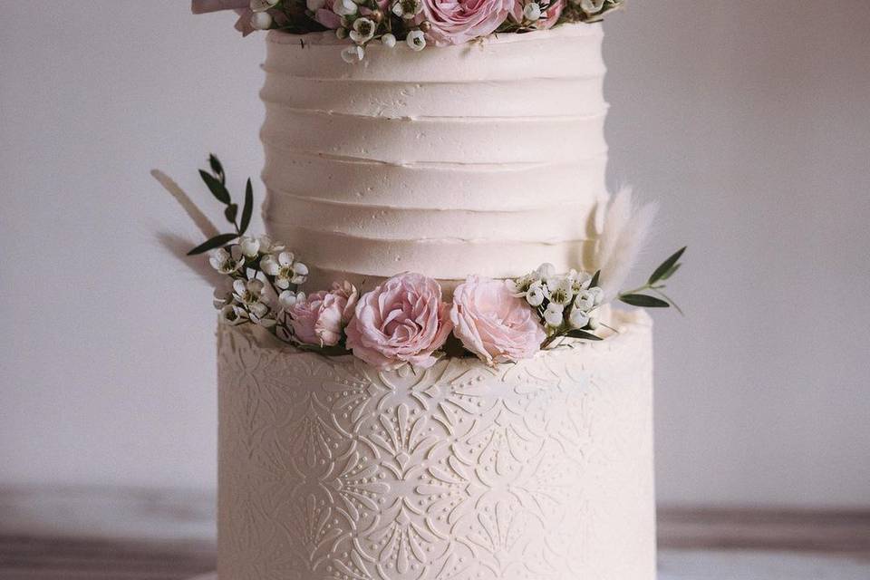 Two tier with flowers