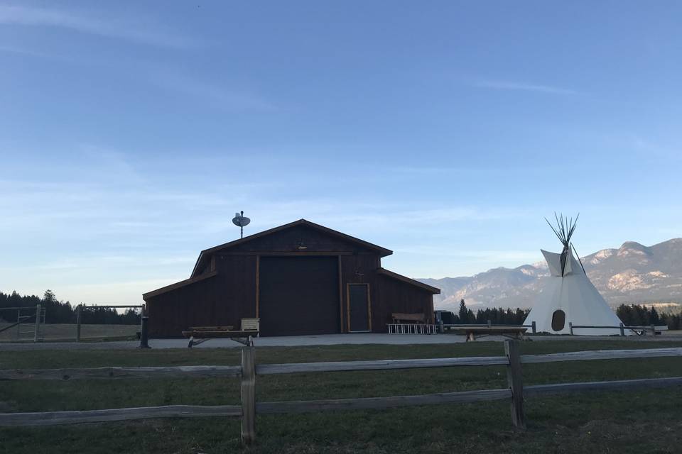 Barn with tipi