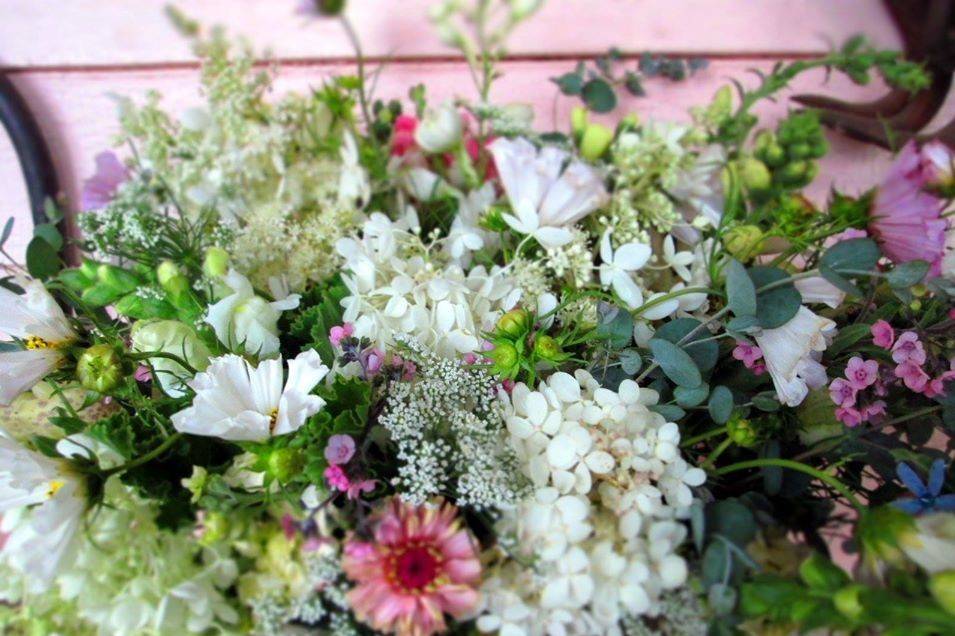 Bucket of seasonal flowers