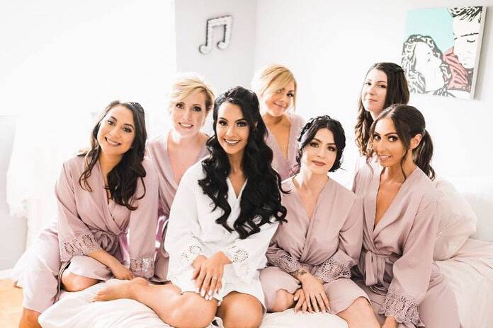 Bride and bridesmaids