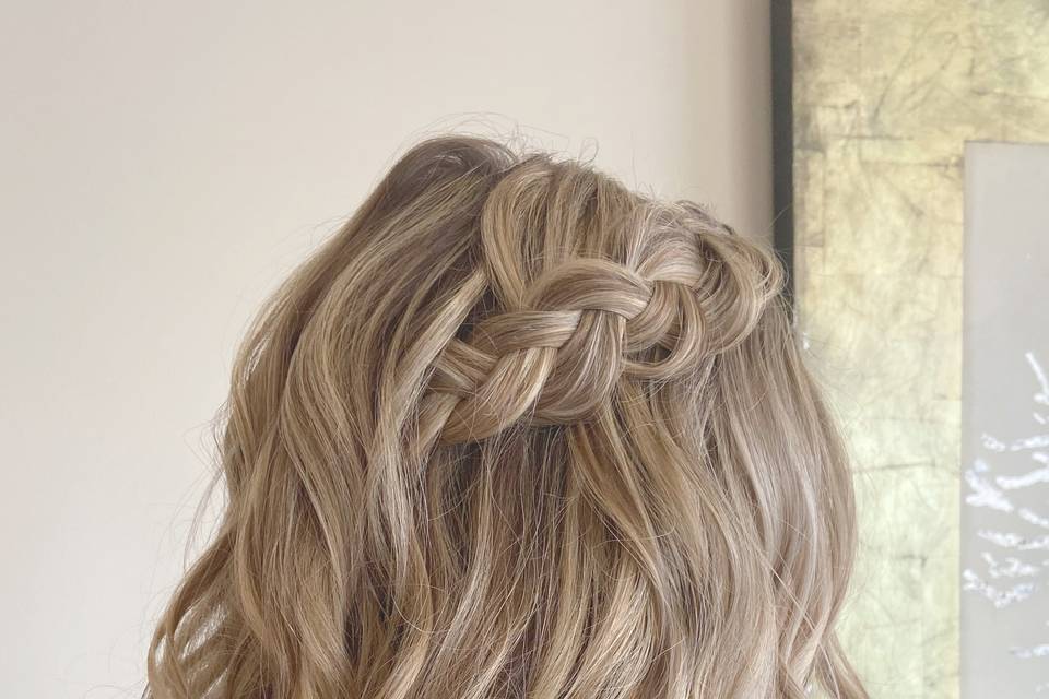 Half up style with braid