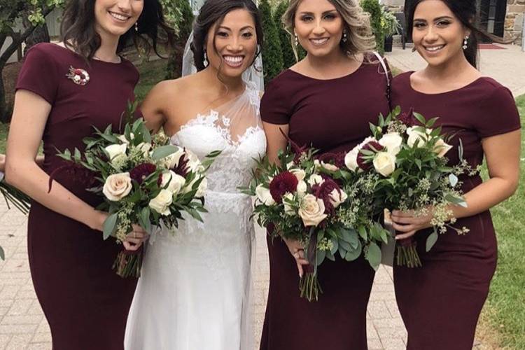 Bride and Bridesmaids