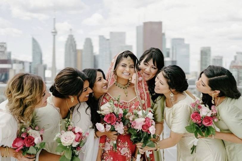 Bride and Bridesmaids