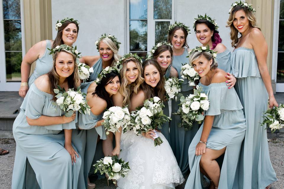 Bride and Bridesmaids