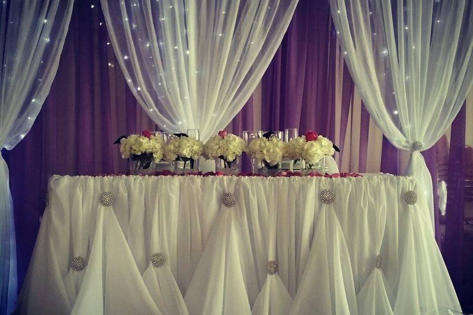 Headtable & backdrop decor