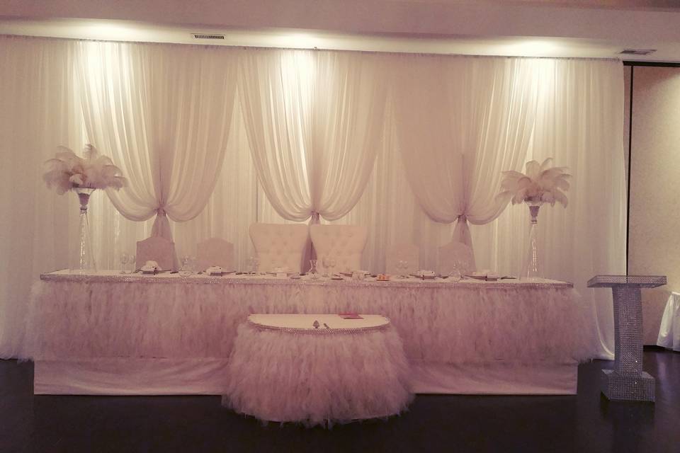 Head table and crystal podium