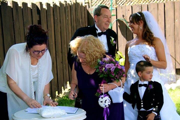 Signing the marriage license