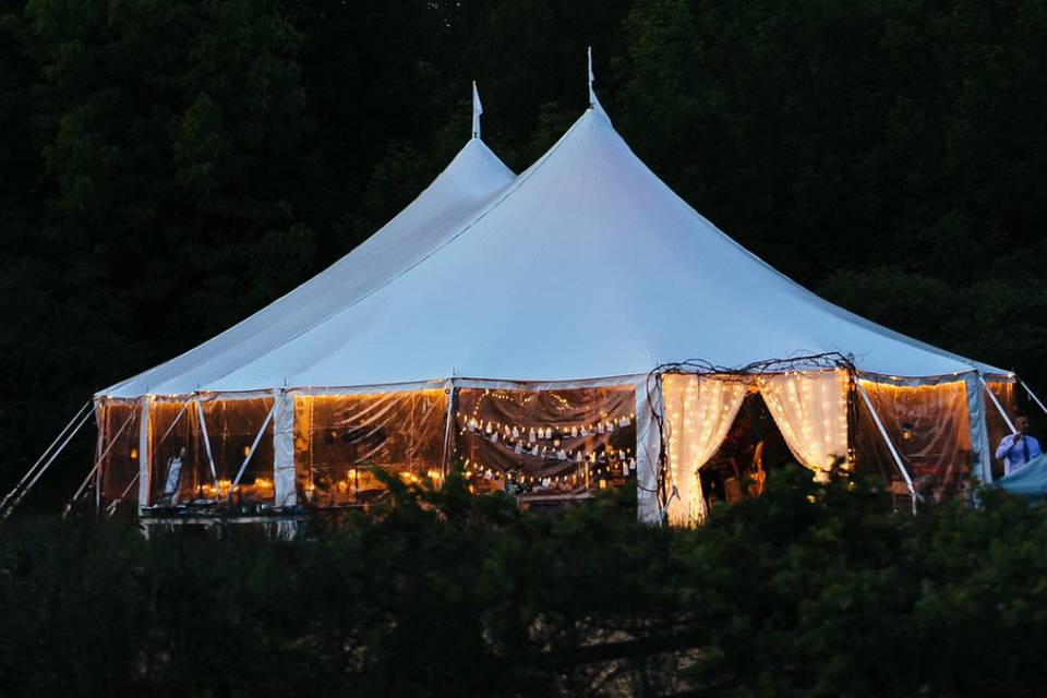 Tent at dusk