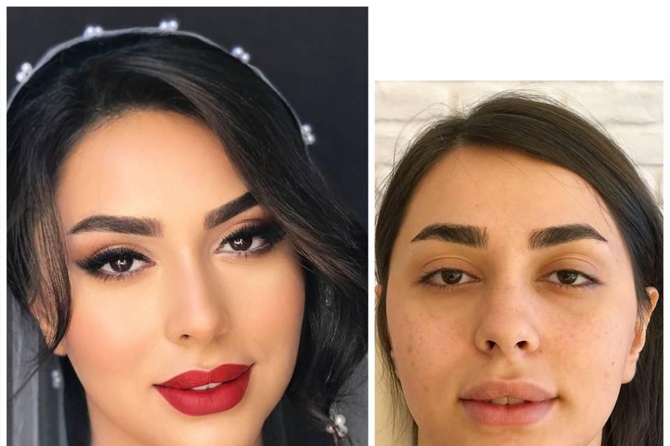 Soft glam bridal makeup with w